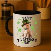 Cute Happy St Catricks Day Kitten Coffee Mug thumb 4