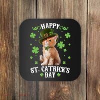 Cute Happy St Catricks Day Kitten Coaster thumb 0