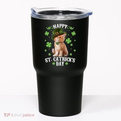 Cute Happy St Catricks Day Kitten Tumbler