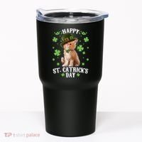 Cute Happy St Catricks Day Kitten Tumbler thumb 0