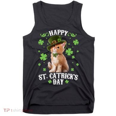 Cute Happy St Catricks Day Kitten Tank Top