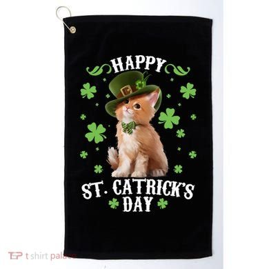 Cute Happy St Catricks Day Kitten Golf Towel