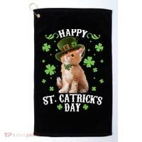 Cute Happy St Catricks Day Kitten Golf Towel thumb 0