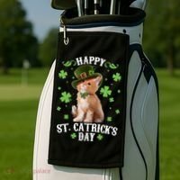 Cute Happy St Catricks Day Kitten Golf Towel thumb 2