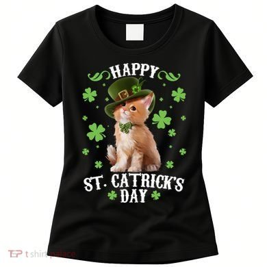 Cute Happy St Catricks Day Kitten Women's T-Shirt