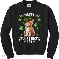 Cute Happy St Catricks Day Kitten Kids Sweatshirt thumb 0