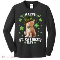 Cute Happy St Catricks Day Kitten Kids Long Sleeve Shirt thumb 0