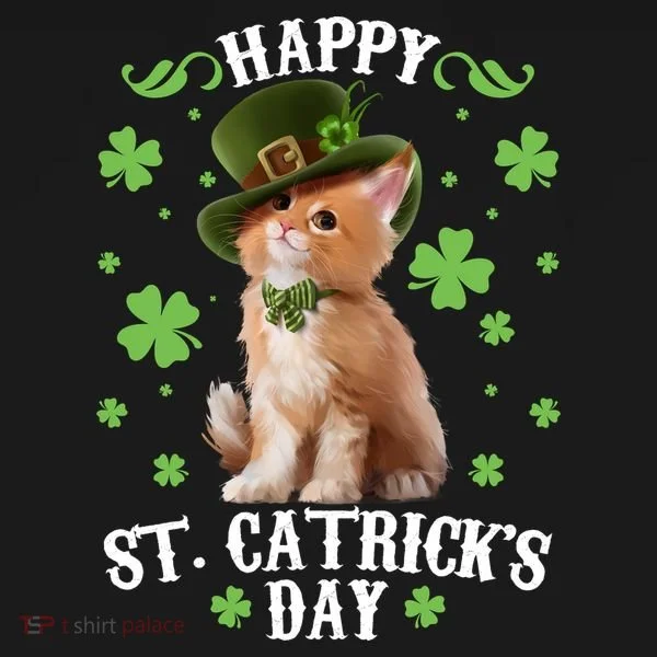 Cute Happy St Catricks Day Kitten Kids Long Sleeve Shirt