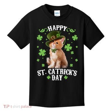 Cute Happy St Catricks Day Kitten Kids T-Shirt