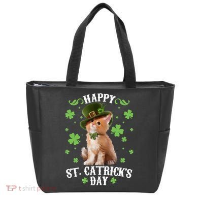 Cute Happy St Catricks Day Kitten Bag