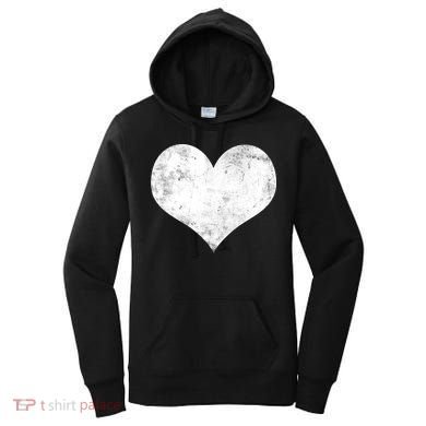 Cute Heart Valentines Day Vintage Distressed Women's Hoodie