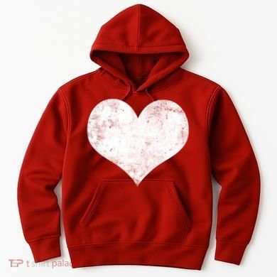 Cute Heart Valentines Day Vintage Distressed Hoodie