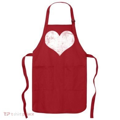 Cute Heart Valentines Day Vintage Distressed Apron