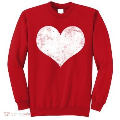 Cute Heart Valentines Day Vintage Distressed Sweatshirt