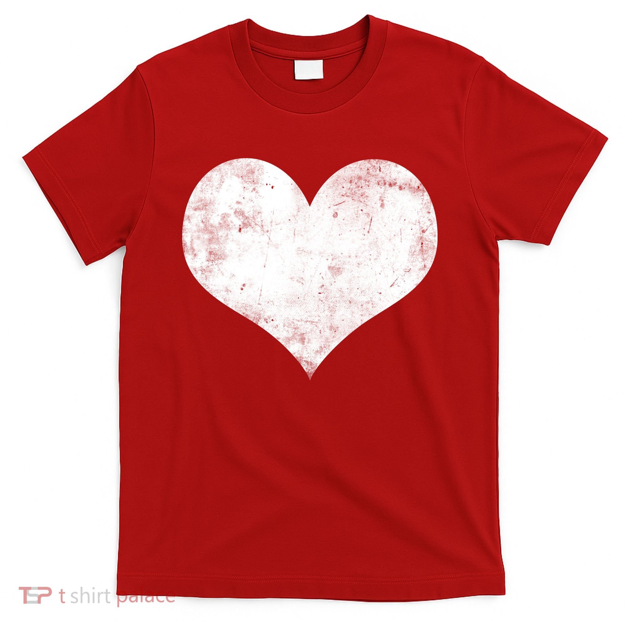 Cute Heart Valentines Day Vintage Distressed T-Shirt