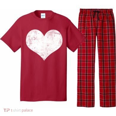Cute Heart Valentines Day Vintage Distressed Pajama Set