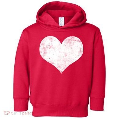 Cute Heart Valentines Day Vintage Distressed Toddler Hoodie