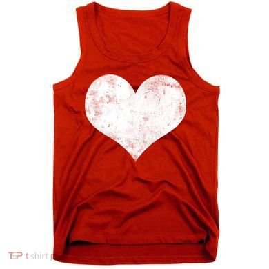 Cute Heart Valentines Day Vintage Distressed Tank Top