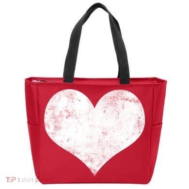 Cute Heart Valentines Day Vintage Distressed Tote Bag