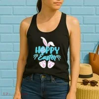 Cute Hoppy Happy Easter Bunny  Women's Tank Top thumb 2