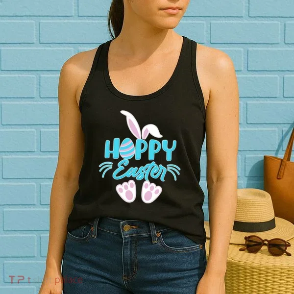 Cute Hoppy Happy Easter Bunny  Women's Tank Top