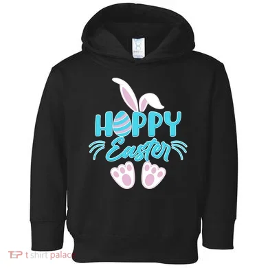 Cute Hoppy Happy Easter Bunny  Toddler Hoodie