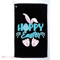 Cute Hoppy Happy Easter Bunny  Golf Towel thumb 0
