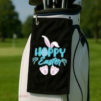 Cute Hoppy Happy Easter Bunny  Golf Towel thumb 2
