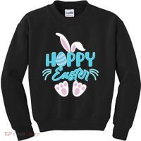 Cute Hoppy Happy Easter Bunny  Kids Sweatshirt thumb 0
