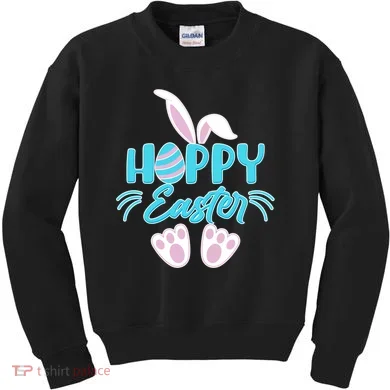 Cute Hoppy Happy Easter Bunny  Kids Sweatshirt
