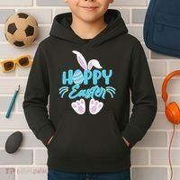 Cute Hoppy Happy Easter Bunny  Kids Hoodie thumb 2