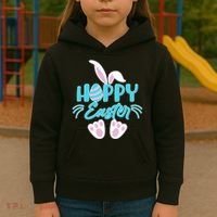 Cute Hoppy Happy Easter Bunny  Kids Hoodie thumb 3