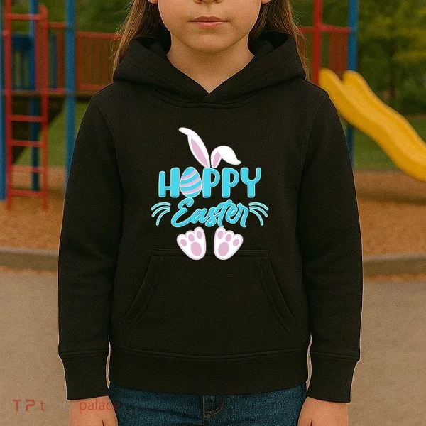 Cute Hoppy Happy Easter Bunny  Kids Hoodie