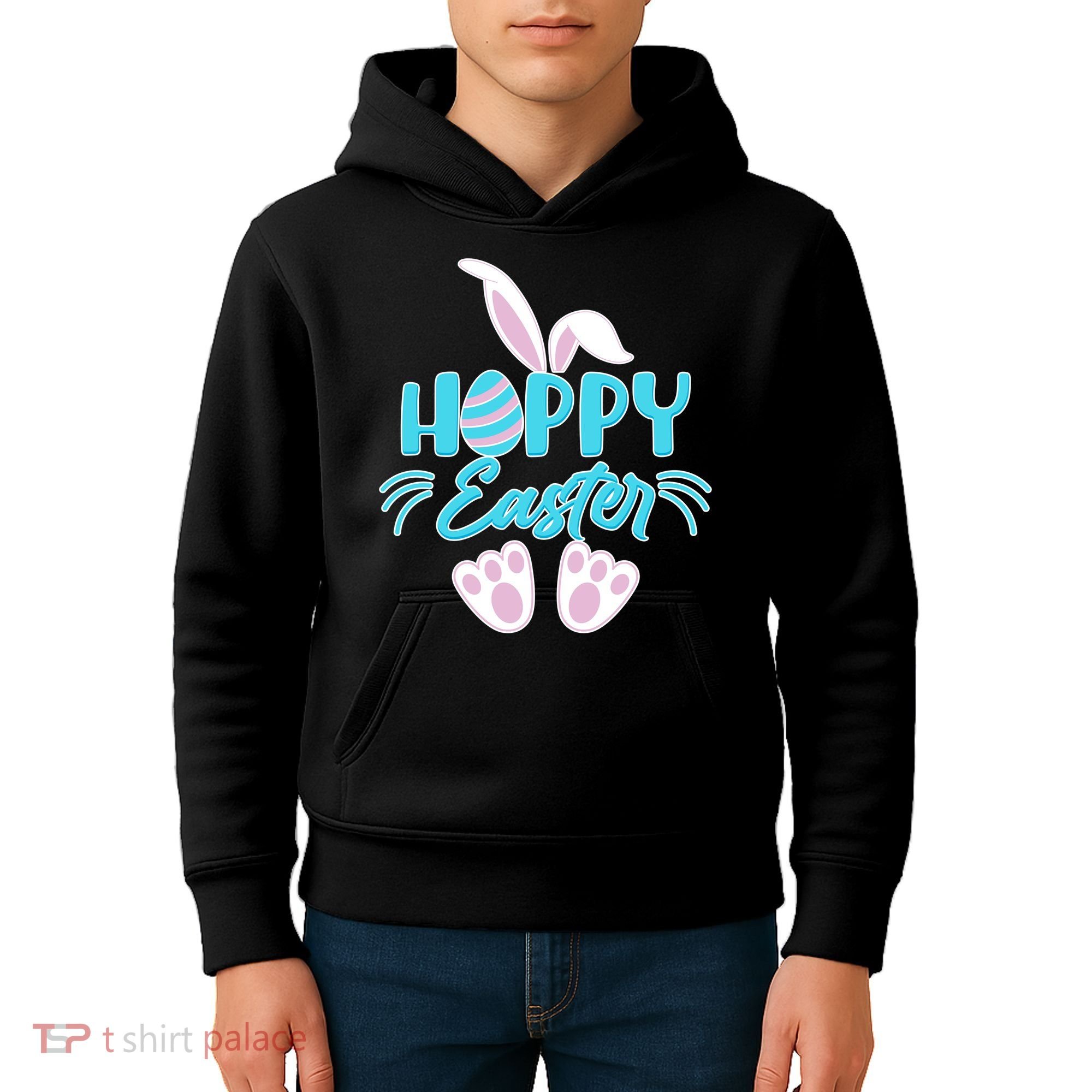 Cute Hoppy Happy Easter Bunny  Kids Hoodie