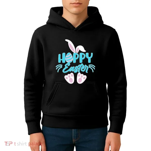 Cute Hoppy Happy Easter Bunny  Kids Hoodie