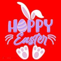 Cute Hoppy Happy Easter Bunny  Santa Hat thumb 1