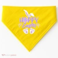 Cute Hoppy Happy Easter Bunny  USA-Made Doggie Bandana thumb 0