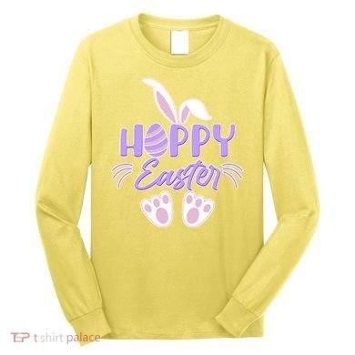 Cute Hoppy Happy Easter Bunny  Long Sleeve Shirt