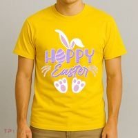Cute Hoppy Happy Easter Bunny  T-Shirt thumb 3
