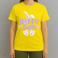 Cute Hoppy Happy Easter Bunny  T-Shirt thumb 4