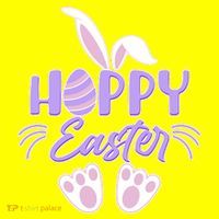 Cute Hoppy Happy Easter Bunny  Button thumb 1