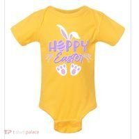 Cute Hoppy Happy Easter Bunny  Baby Bodysuit thumb 0