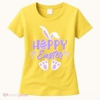 Cute Hoppy Happy Easter Bunny  Women's T-Shirt thumb 0