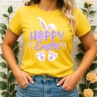 Cute Hoppy Happy Easter Bunny  Women's T-Shirt thumb 2