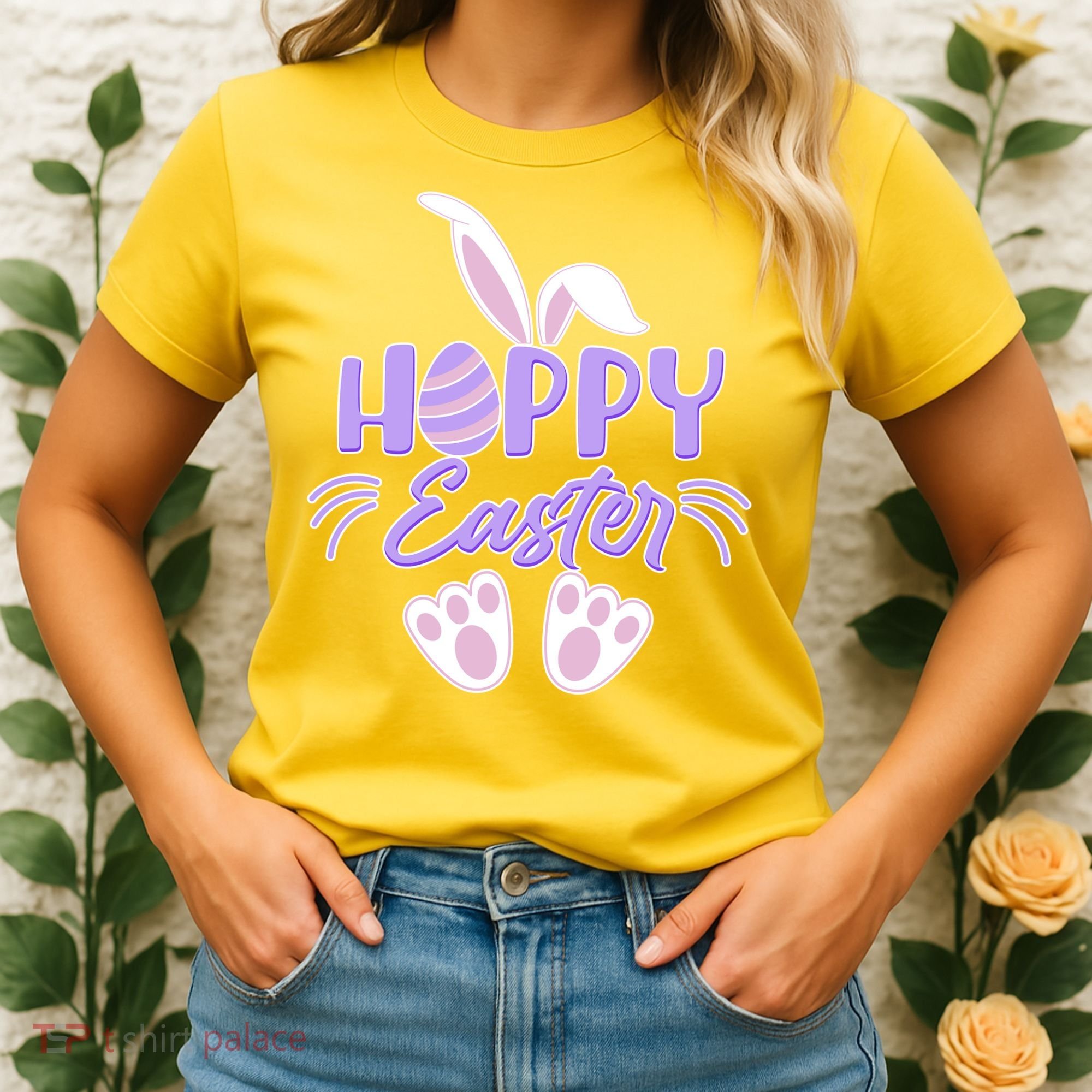 Cute Hoppy Happy Easter Bunny  Women's T-Shirt