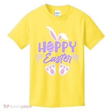 Cute Hoppy Happy Easter Bunny  Kids T-Shirt