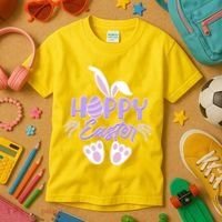 Cute Hoppy Happy Easter Bunny  Kids T-Shirt thumb 3