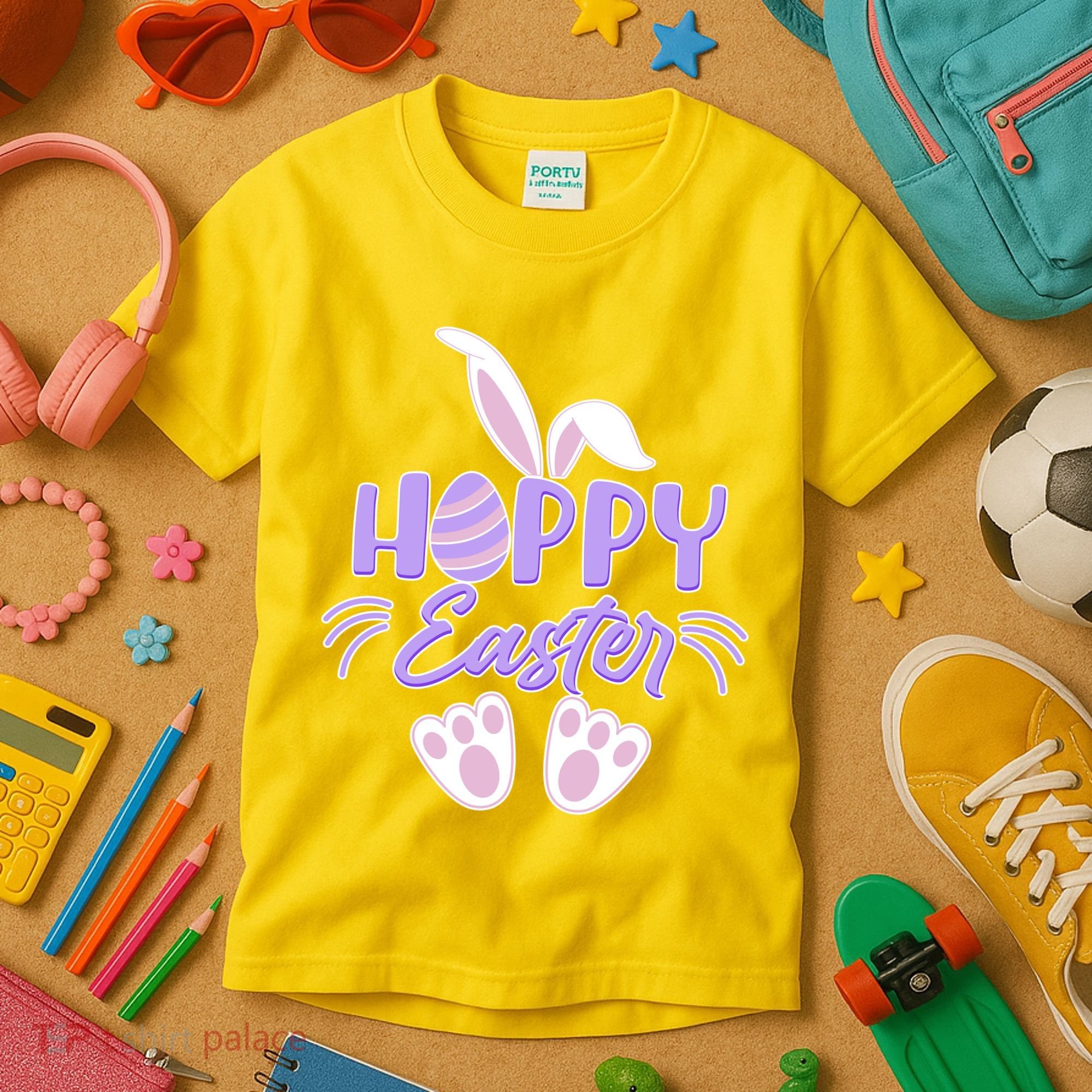 Cute Hoppy Happy Easter Bunny  Kids T-Shirt