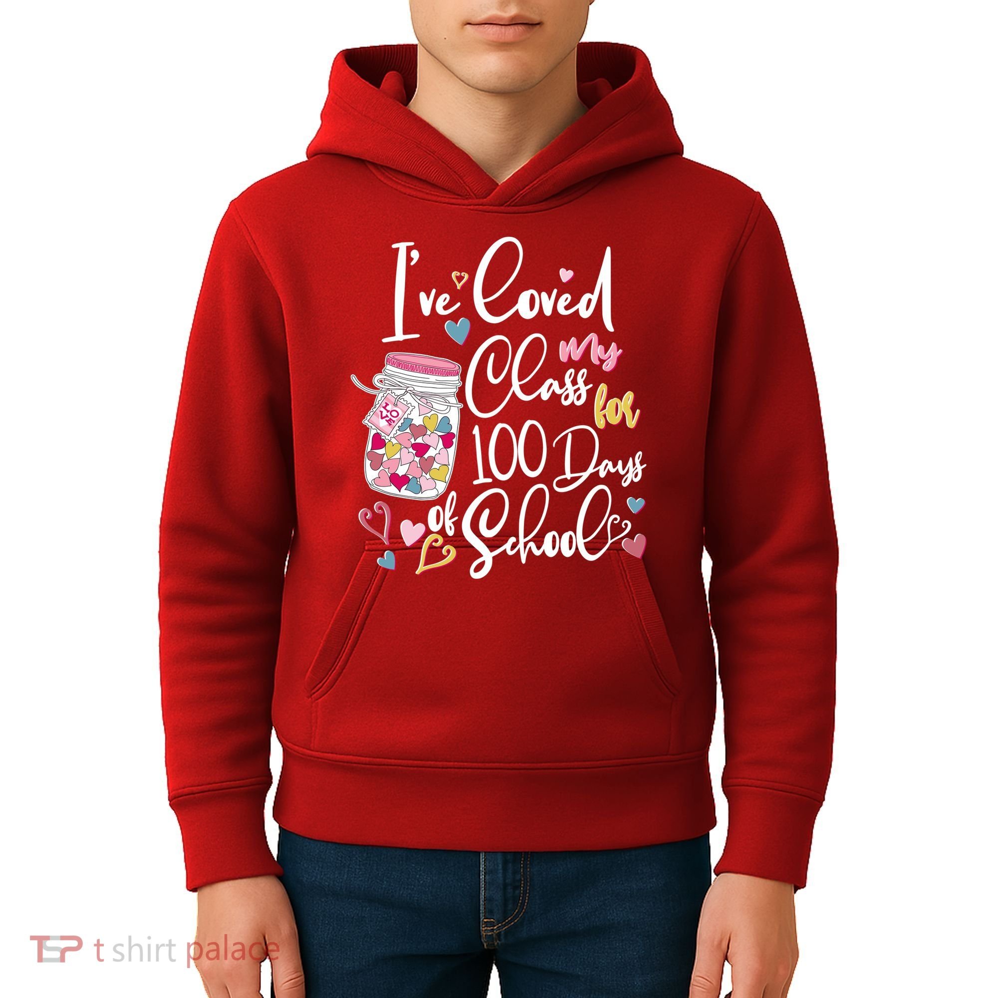 Cute I Loved My Class for 100 Days of School Valentine's Day Kids Hoodie