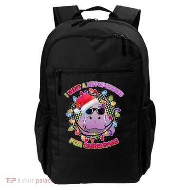 Cute I Want A Hippopotamus for Christmas Lights Backpack